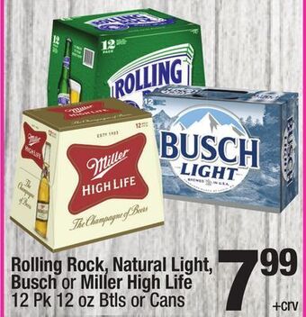 Super King Markets Rolling rock, natural light, busch or miller high life offer