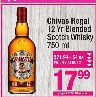 Super King Markets Chivas regal 12 yr blended scotch whisky offer
