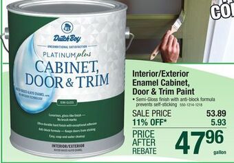 Menards Dutch boy platinum plus cabinet, door & trim semi-gloss enamel paint high hide white - 1 gal offer