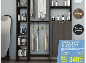 Menards Dakota closets 62-5/8w x 86-1/2h x 14d charcoal laundry system offer