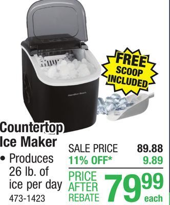 Menards Hamilton beach countertop ice maker - 26 lbs offer