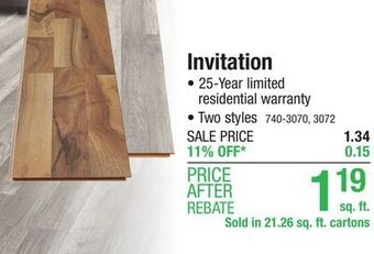 Menards Tarkett invitation moonlit silver 8-1/32 x 47-5/8 laminate flooring (21.26 sq.ft/ctn) offer