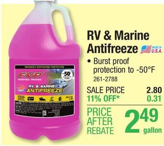 Menards Fvp -50° rv & marine antifreeze - 1 gallon offer