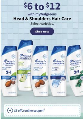 Walgreens Head & shoulder hair care offer