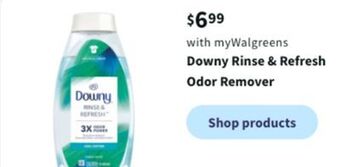 Walgreens Downy rinse & refresh odor remover offer
