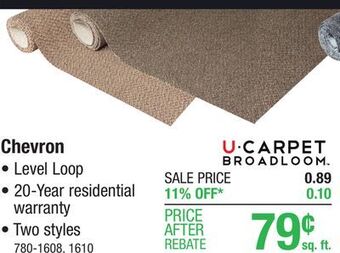 Menards U-carpet chevron smokey tan commercial level loop carpet 12 ft. wide offer