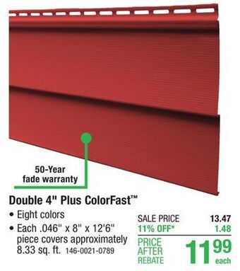 Menards Double 4 plus colorfast offer