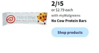 Walgreens No cow protein bars offer