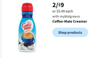 Walgreens Coffee-mate creamer offer