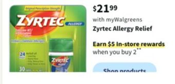Walgreens Zyrtec allergy relief offer