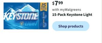 Walgreens 15-pack keystone light offer