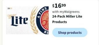 Walgreens 24-pack miller lite products offer