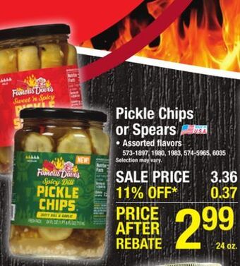 Menards Famous dave's devil's spit pickle chips - 24 fl. oz offer