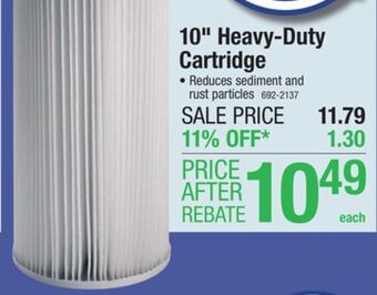 Menards Omnifilter 10 heavy-duty pleated sediment whole house water replacement filter offer