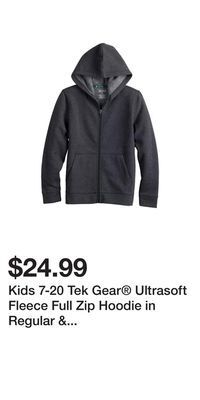 Kohl's Kids 7-20 tek gear ultrasoft fleece full zip hoodie in regular & husky offer