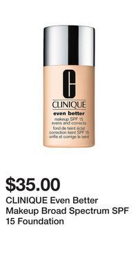 Kohl's Clinique even better makeup broad spectrum spf 15 foundation offer