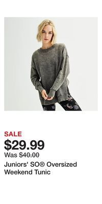 Kohl's Juniors' so oversized weekend tunic offer