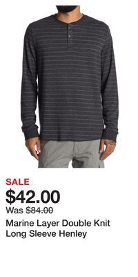 Nordstrom Marine layer double knit long sleeve henley offer