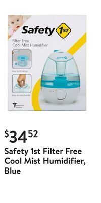 Walmart Safety 1st filter free cool mist humidifier, blue offer