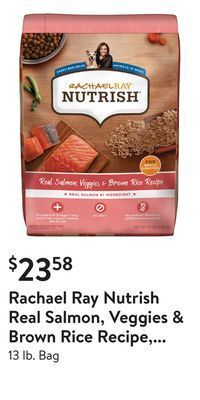 Walmart Rachael ray nutrish real salmon, veggies & brown rice recipe, premium dry dog food offer