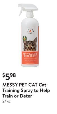 Walmart Messy pet cat cat training spray to help train or deter offer