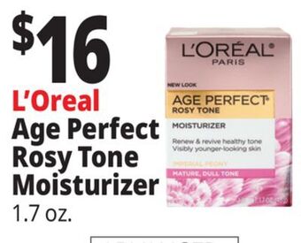 Ocean State Job Lot L'oreal paris age perfect rosy tone moisturizer, 1.7 oz offer