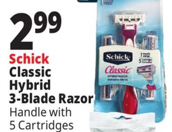 Ocean State Job Lot Schick classic hybrid 3-blade razor offer