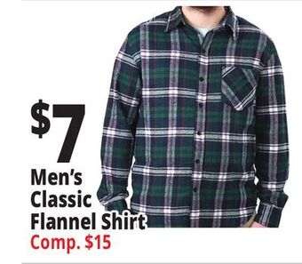 Ocean State Job Lot Men's classic flannel shirt offer
