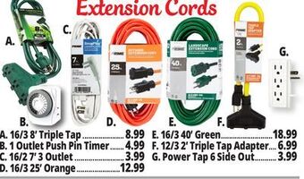 Ocean State Job Lot Extension cords offer