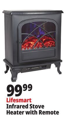 Ocean State Job Lot Lifesmart infrared electric fireplace stove heater with remote offer