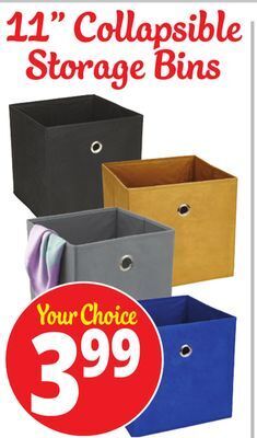 Ocean State Job Lot 11 collapsible storage bins offer