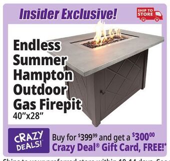 Ocean State Job Lot Endless summer hampton outdoor gas fire pit offer