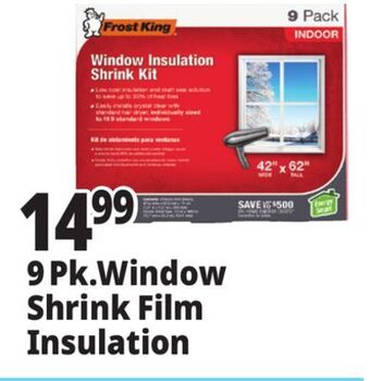 Ocean State Job Lot Frost king window insulation shrink kit, 9 count offer