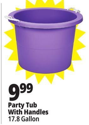 Ocean State Job Lot Gracious living party tub with rope handles, 17.8 gal offer