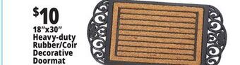 Ocean State Job Lot 18x30 heavy-duty rubber/coir decorative doormat offer