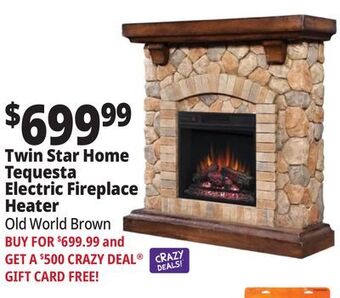 Ocean State Job Lot Twin star home tequesta electric fireplace heater offer