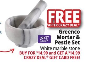 Ocean State Job Lot Greenco mortar & pestle set, white marble stone offer