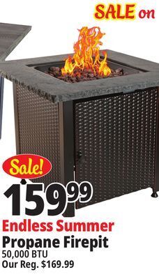 Ocean State Job Lot Endless summer square lp gas outdoor fire pit with cover offer