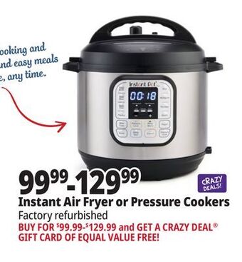 Ocean State Job Lot Instant air fryer or pressure cookers offer