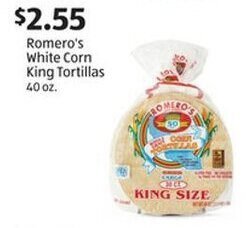 Aldi Romero's White Corn King Tortillas offer