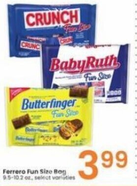 Albertsons Ferrero Fun Size Bag 9.5-10.2 oz offer