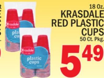 C Town Krasdale red plastic cups offer