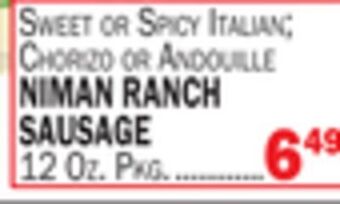 C Town Niman ranch sausage offer