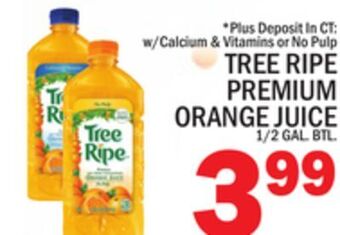 C Town Tree ripe premium orange juice offer