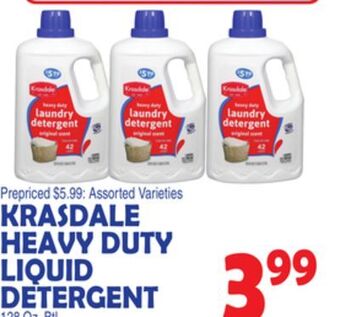 Bravo Supermarkets Krasdale heavy duty liquid detergent offer