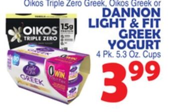 Bravo Supermarkets Dannon light & fit greek yogurt offer