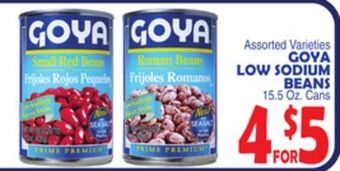 Bravo Supermarkets Goya low sodium beans offer