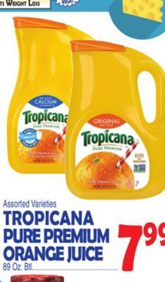 Bravo Supermarkets Tropicana pure premium orange juice offer