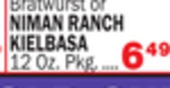 Bravo Supermarkets Niman ranch kielbasa offer