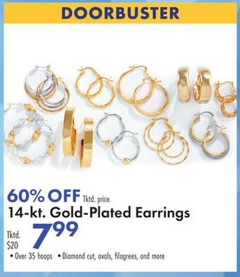 Boscov's 14-kt. gold-plated earrings offer